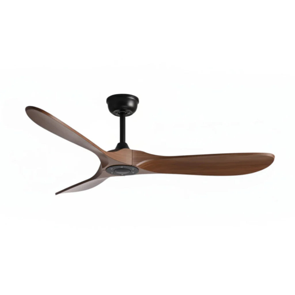 ventilateur de plafond silencieux vintage en bois foncé avec télécommande 